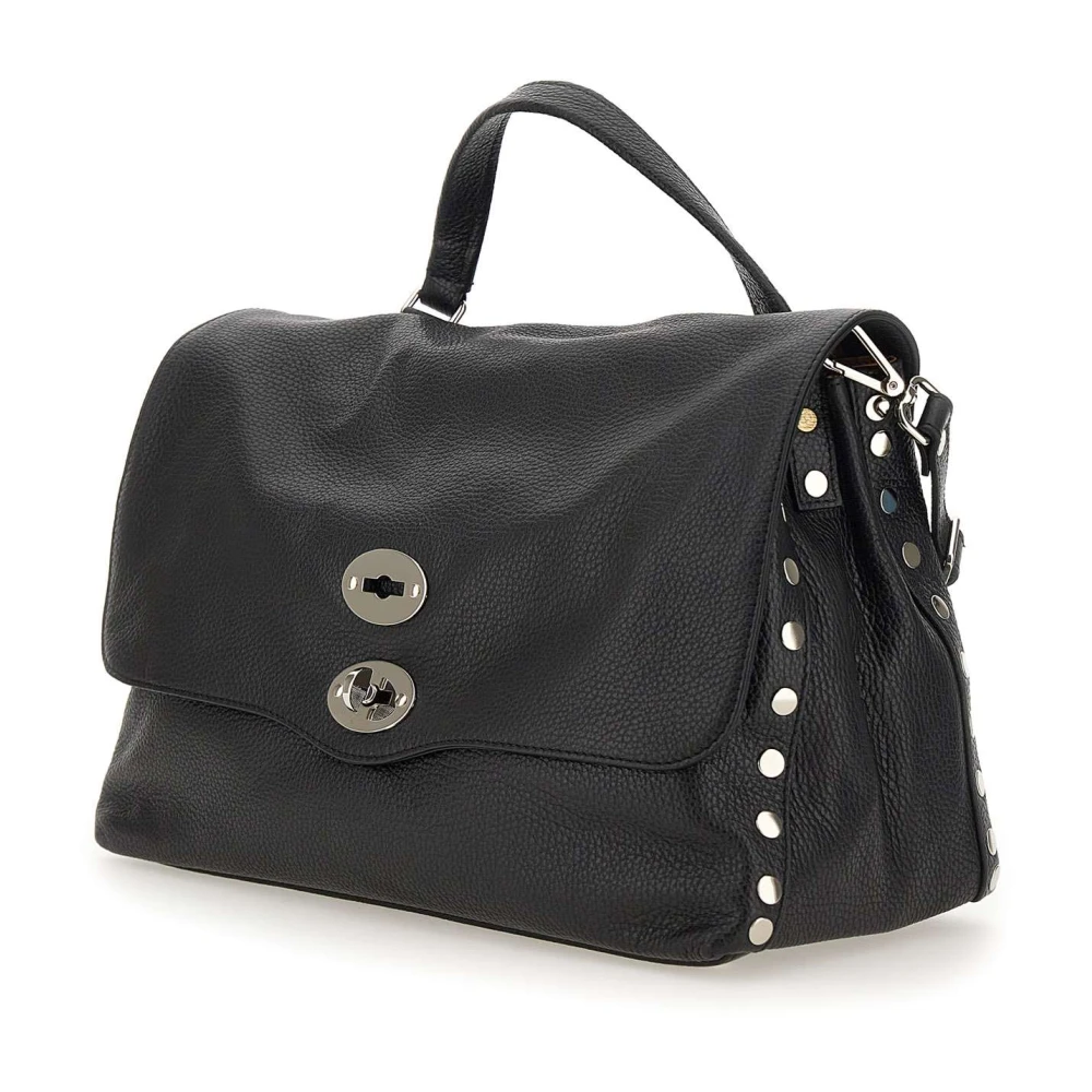 Zanellato Zwarte Leren Handtas Black Dames