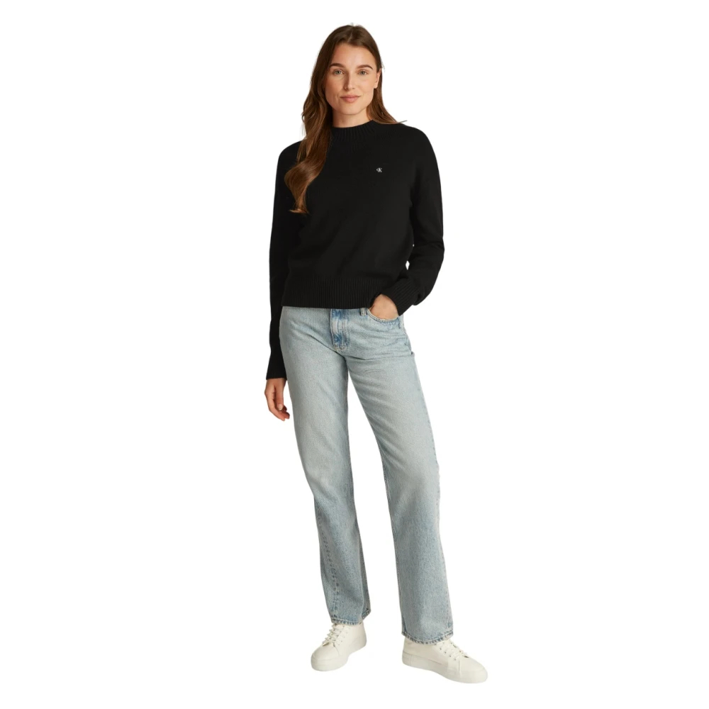 Calvin Klein Zwarte trui met regeneratief katoen Black Dames