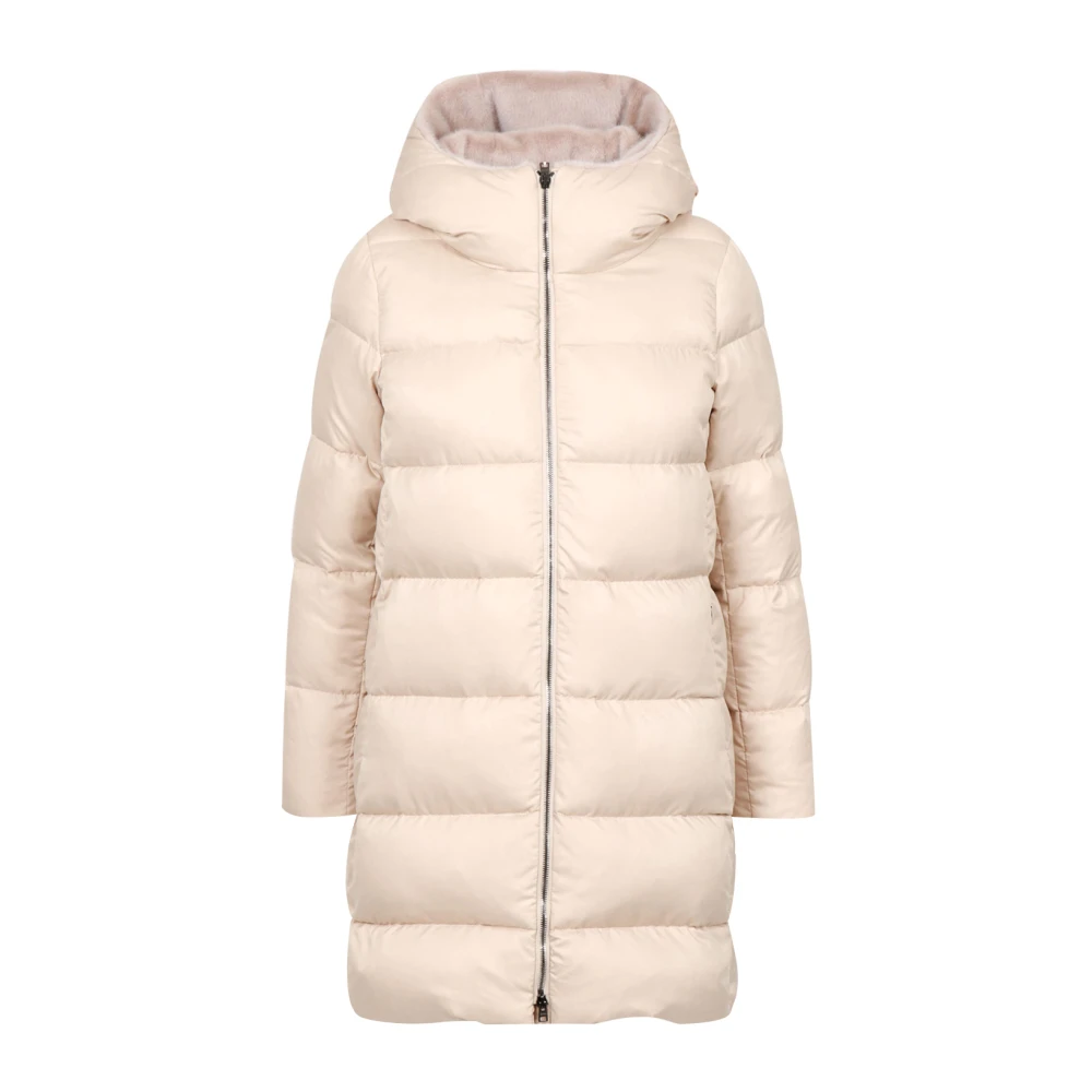 Herno Beige A-Shape Jacket In Arendelle And New Lady Faux Fur - Female - Down Coats - L - Coats