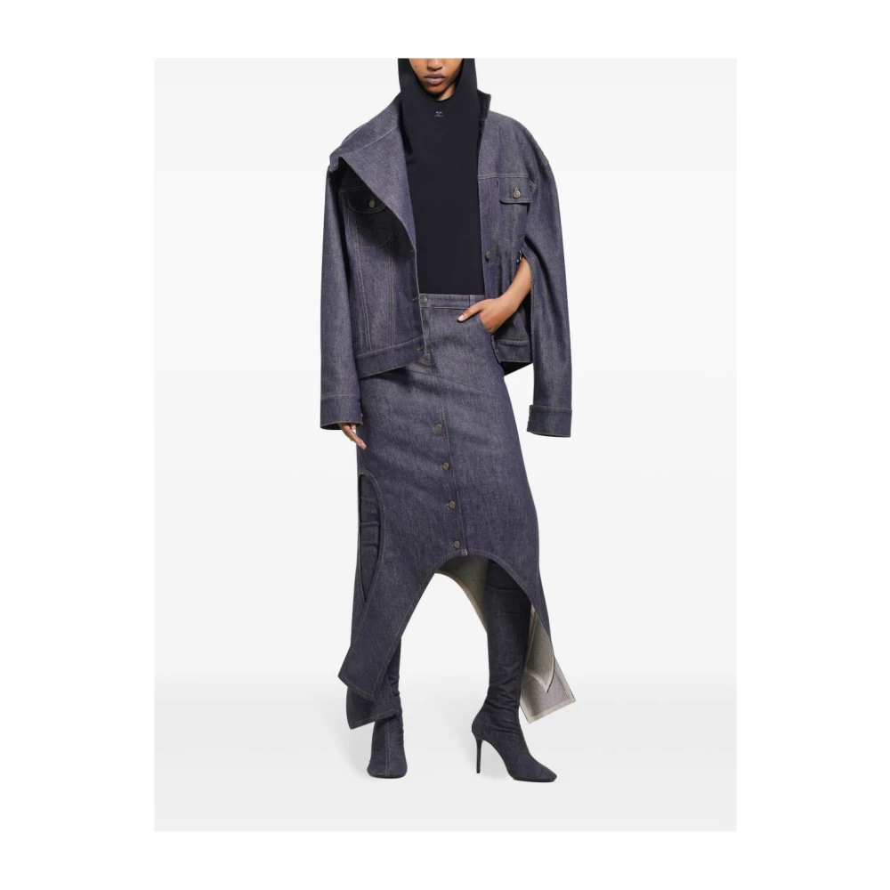 Courrèges Grijze Denim Jas Outerwear Aw24 Blue Dames