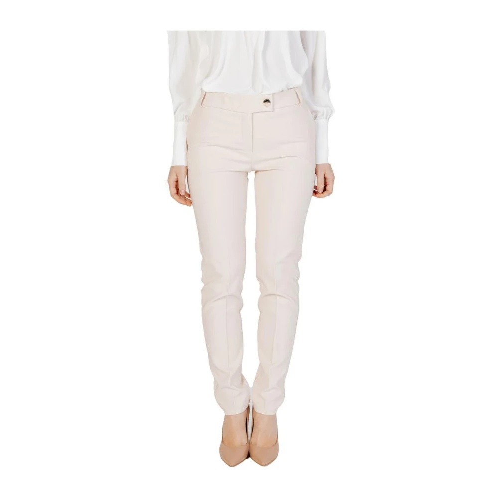 RINASCIMENTO Bootcut Polyester Broek met Elastaan Beige Dames