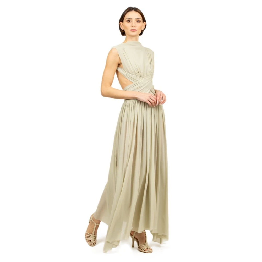 Philosophy di Lorenzo Serafini Salie Tule Stretch Jurk Green Dames