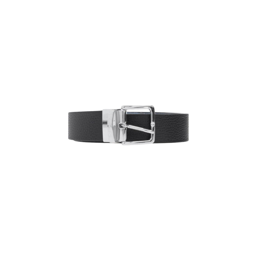 Dsquared2 Men's Black Belts, 85 Cm, Reversible Leather Belt With Enamel Buckle