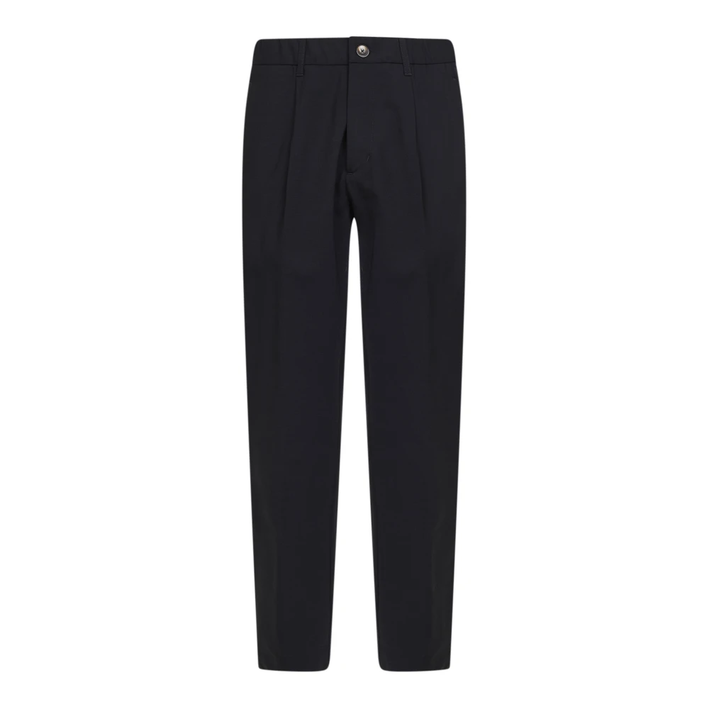 Herno Hombre Azul - Pantalones De Lana Bi-Stretch Con Cintura Elástica - Trousers - L - Pantalones De Lana Bi-Stretch Con Cintura Elástica