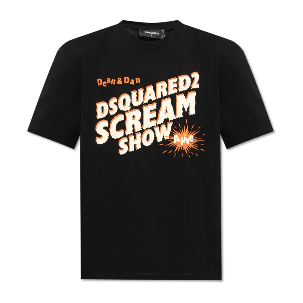Dsquared2 T-shirt met logo Black Heren