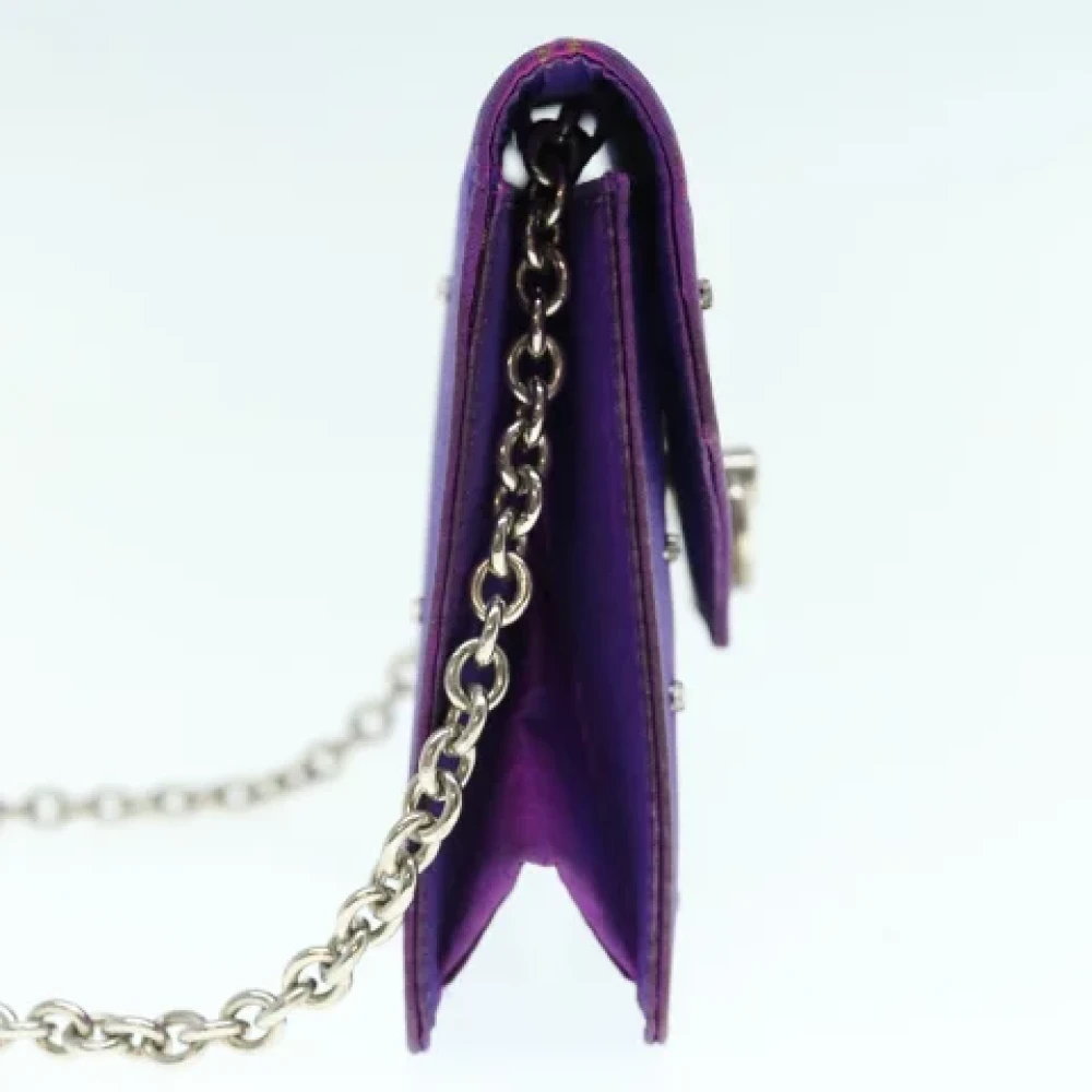 Celine Vintage Pre-owned Silk clutches Purple Dames