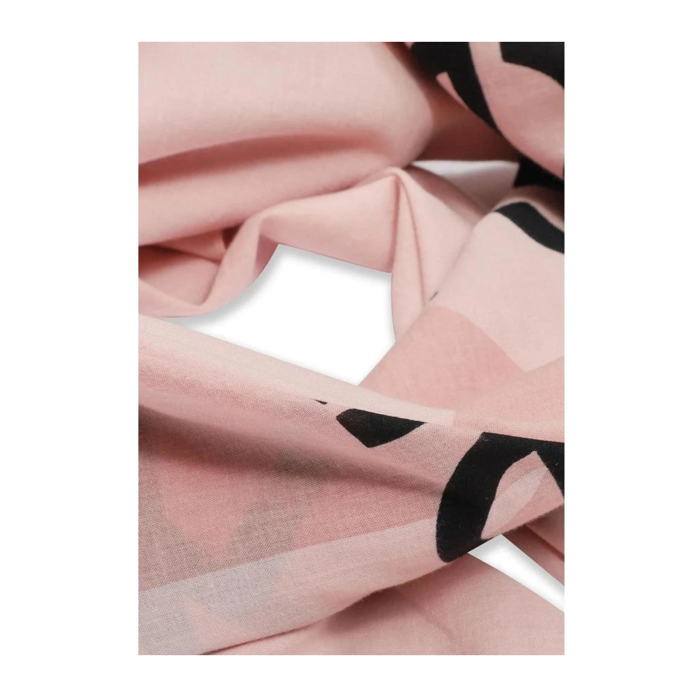 Calvin Klein Pashmina Katoenen Sjaal Lente Zomer Collectie Pink Dames