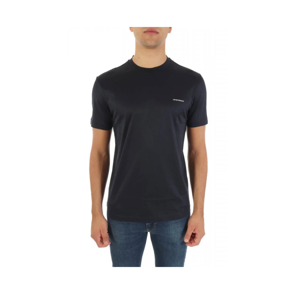 Emporio Armani Herren Blau Asv Lyocell Blend Jersey T-Shirt