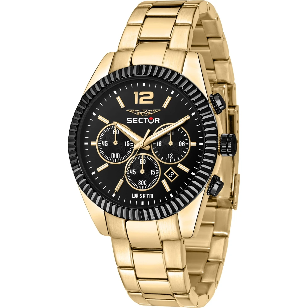 Sector No Limits Men's Black/Gold Chronograph Dial Bracelet Watch