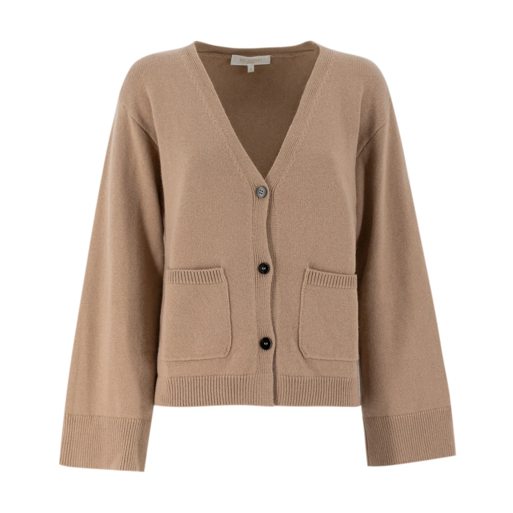 Antonelli Firenze Zachte Garen Elegante Vest met Zakken Brown Dames