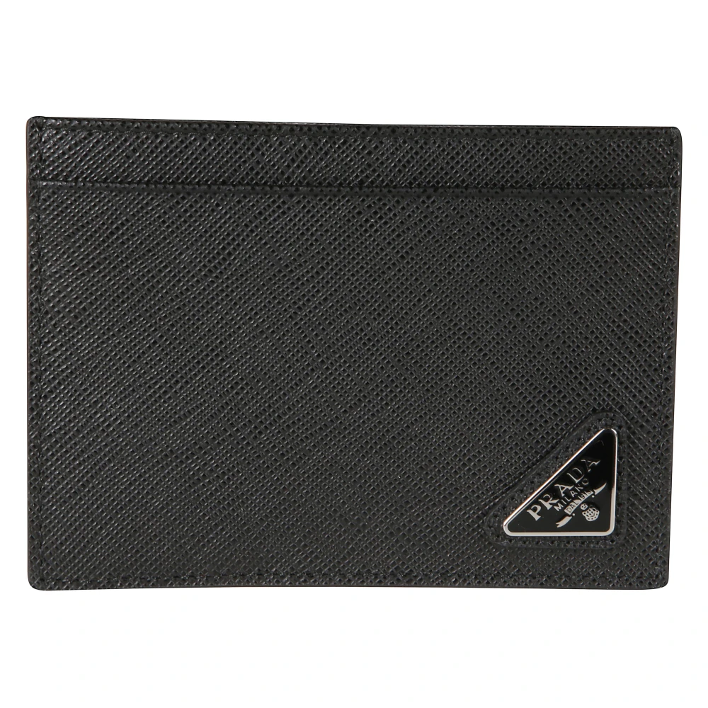 Prada Black Wallets & Cardholders, Male, One Size, Leather Card Wallet