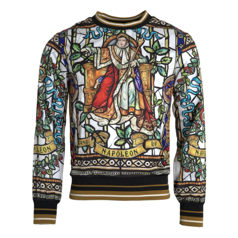 Dolce & Gabbana Napoleon Print Crew Neck Sweater Multicolor Heren