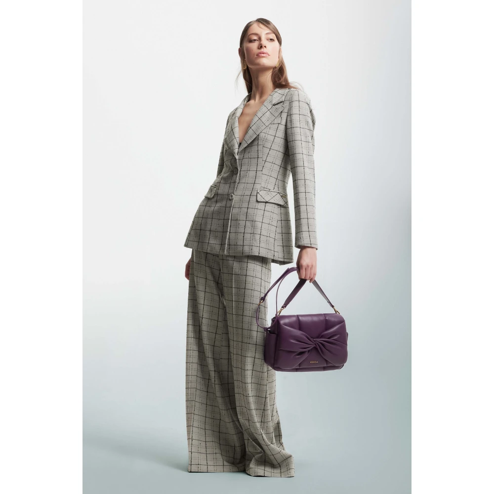 Kocca Geruite Geplooide Palazzo Broek Multicolor Dames