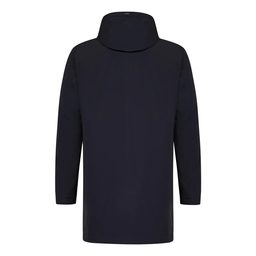 Herno Blauwe Hooded Parka Jas voor Mannen Blue Heren