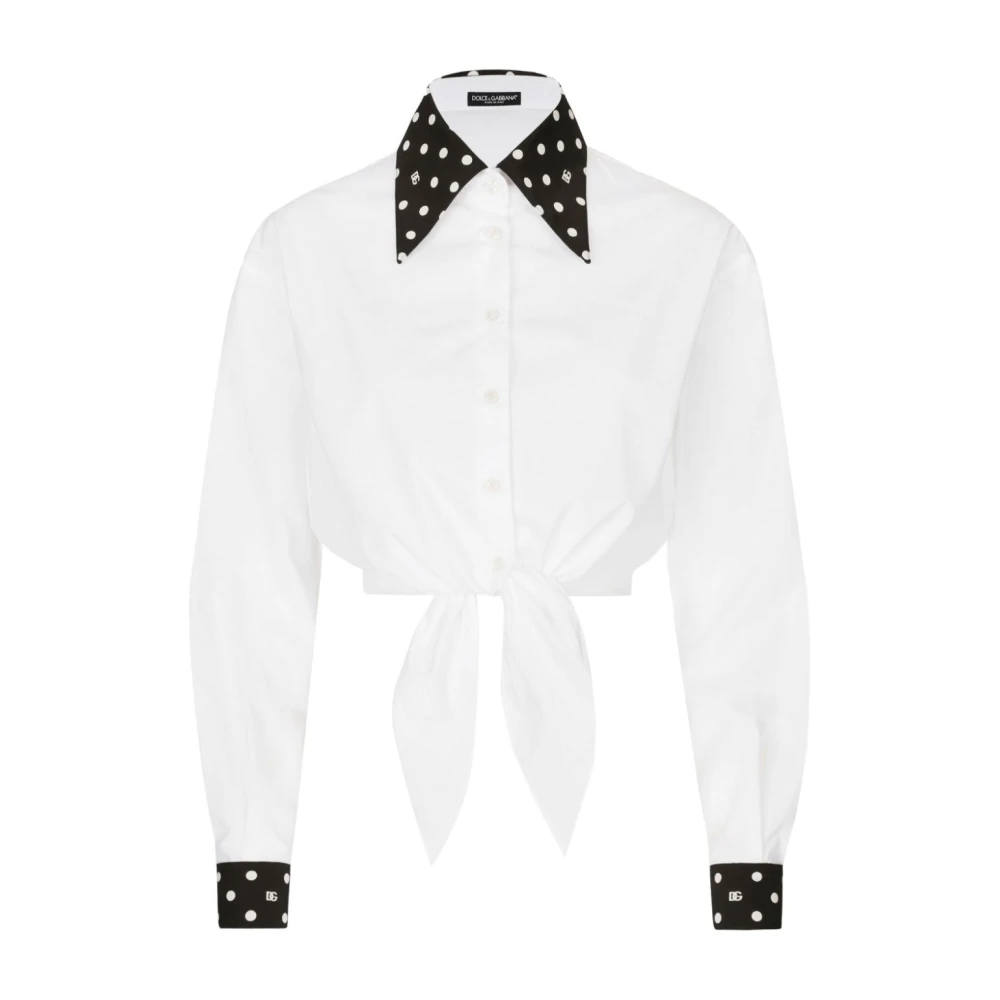 Dolce & Gabbana Polka Dot Poplin Shirt White Dames