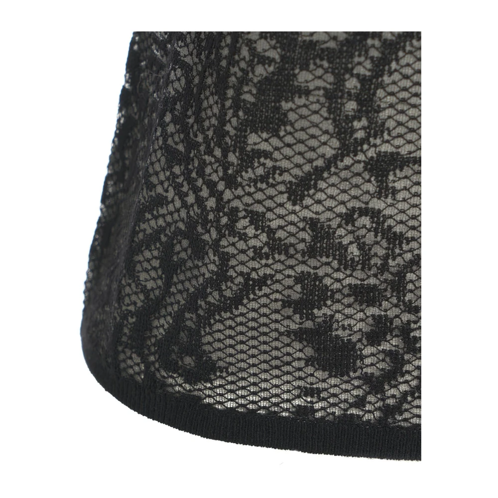 Twinset Zwart Jacquard Turtleneck Top Black Dames