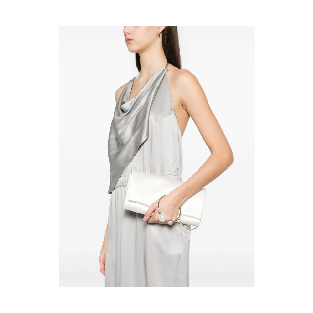 Jimmy Choo Witte Parel Detail Overslagtas White Dames