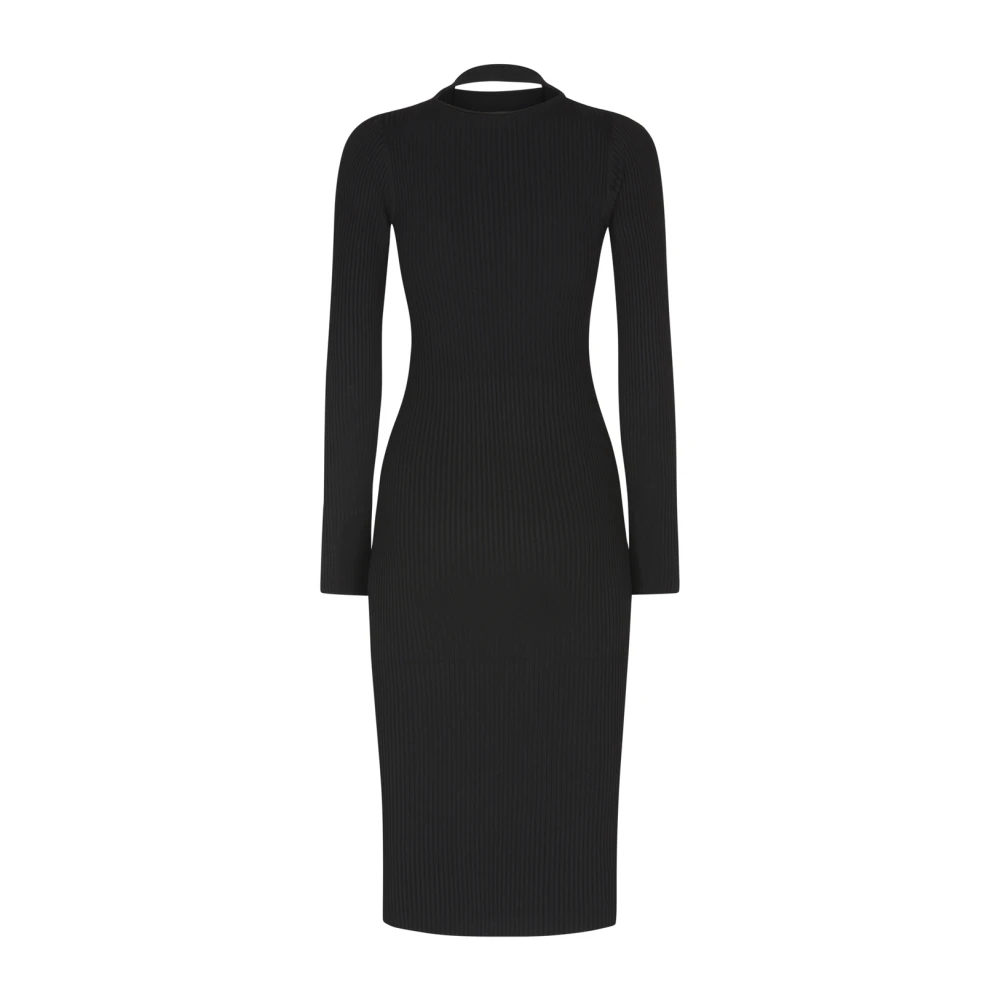 Coperni Zwarte Cut-Out Gebreide Jurk Black Dames
