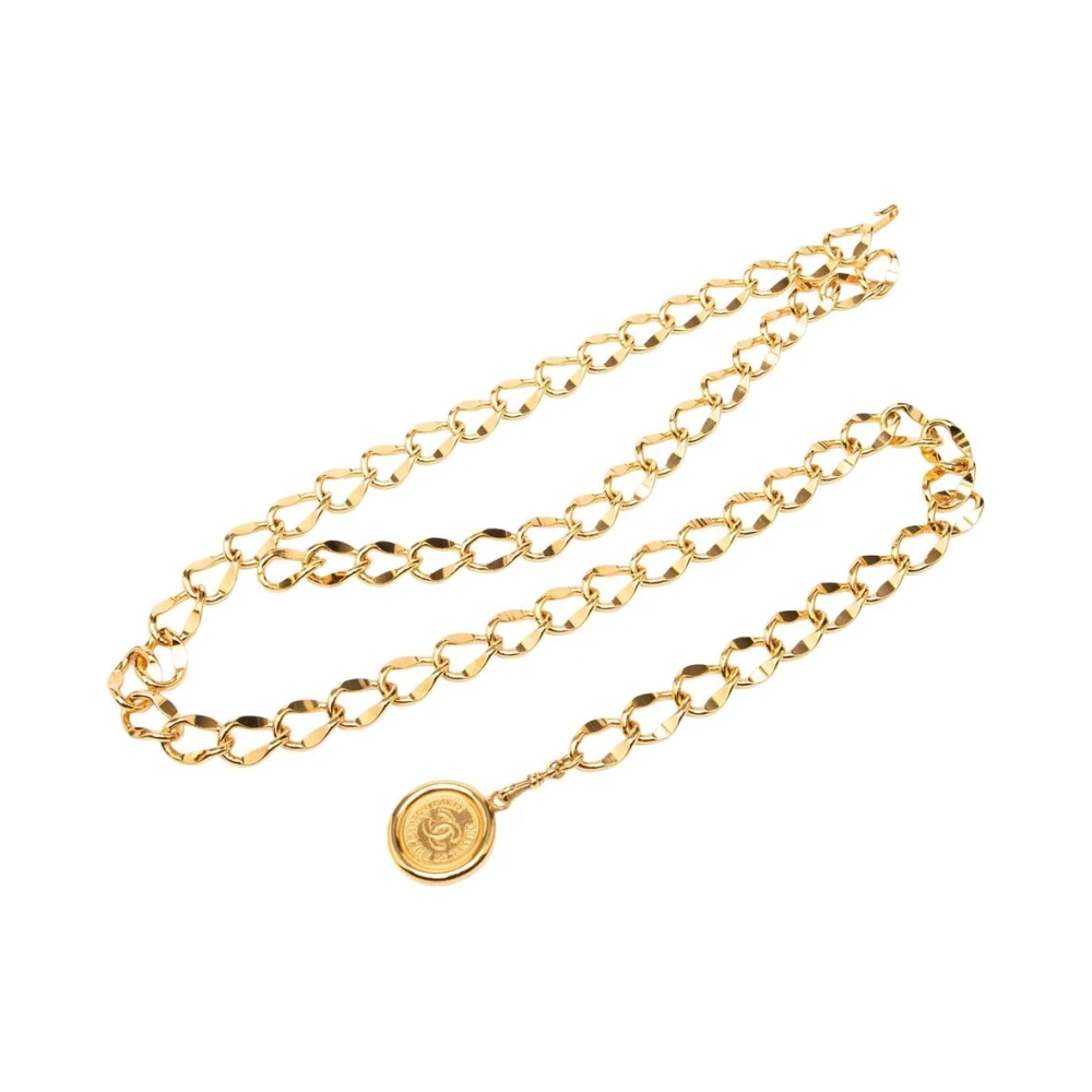 Chanel Vintage Women's Yellow Pre-Owned Chain Belt
