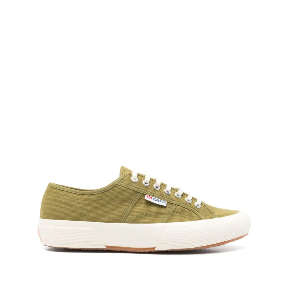 Superga Men's Green Lace-Up Sneakers With Rubber Sole