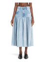 denim-spliced-gathered-skirt-with-frayed-hem