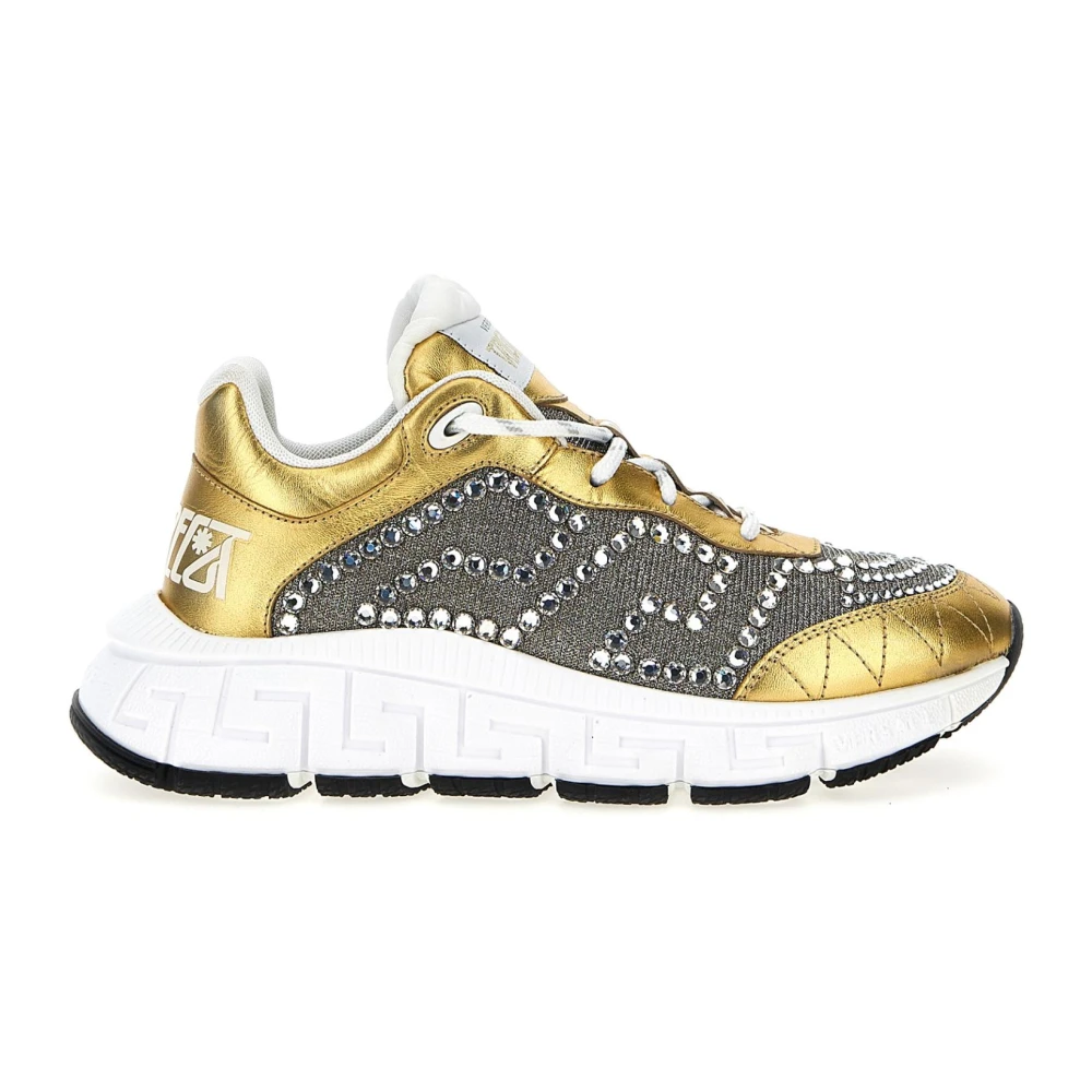 Versace Gelamineerde leren sneaker Dames Schoenen Veelkleurig Multicolor