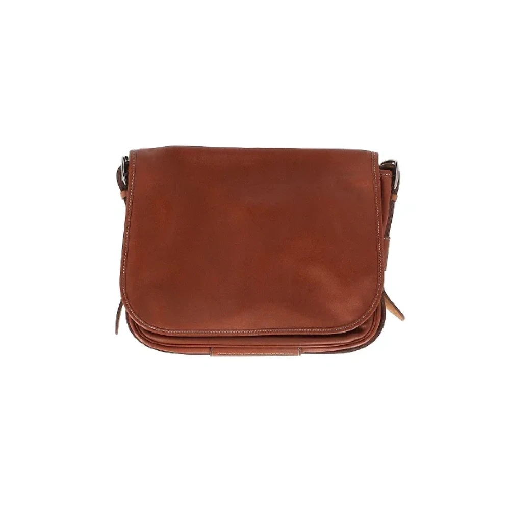 Hermès Vintage Pre-owned Leather crossbody-bags Brown Heren