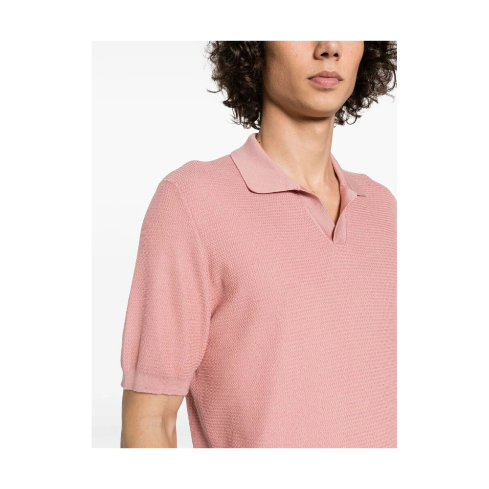 Tagliatore Blush Pink Polo Kraag Sweater Pink Heren