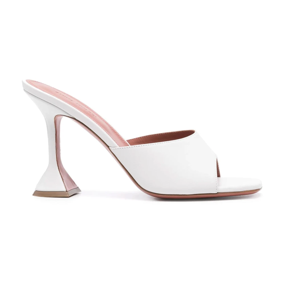 Amina Muaddi Femme Blanc Chaussures, Taille: 39 Eu Mules En Cuir