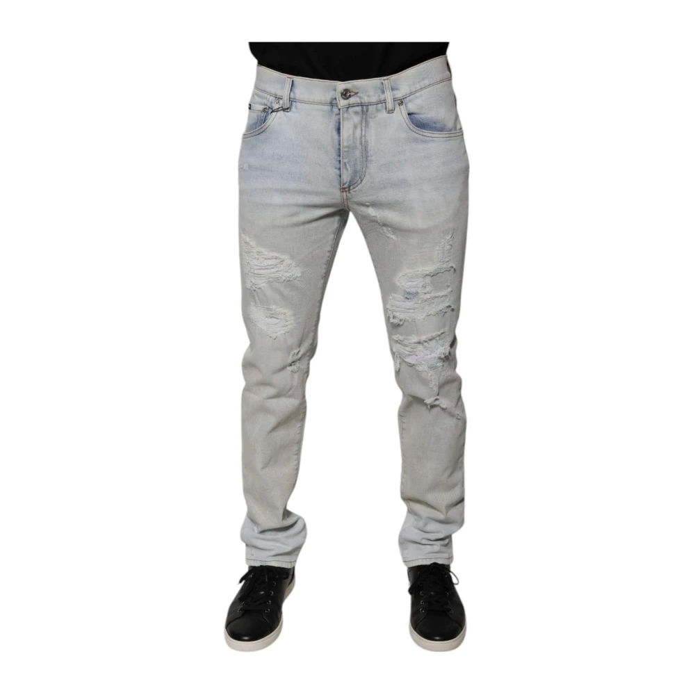 Dolce & Gabbana Men's Light/Blue Ripped Skinny Jeans