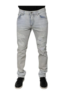 Ljusblå Ripped Skinny Jeans