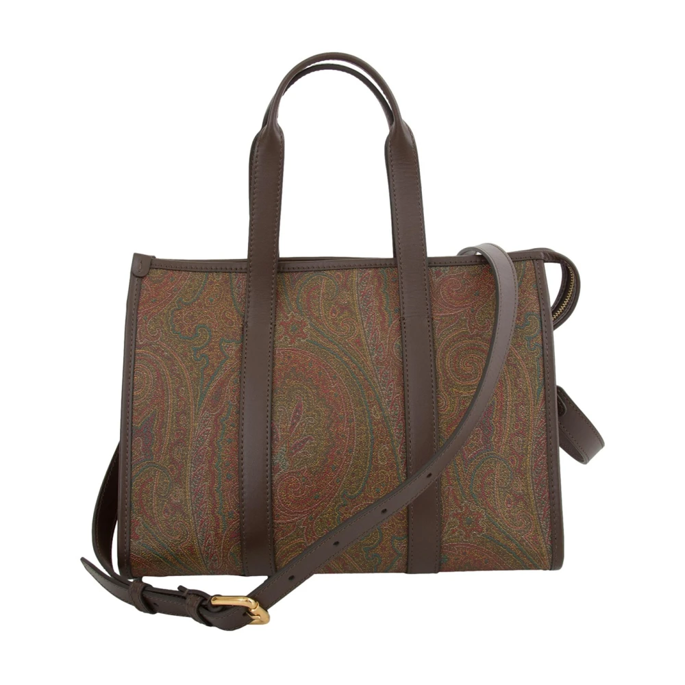 ETRO Fantasia Arnica Leren Top Handvat Tas Brown Dames