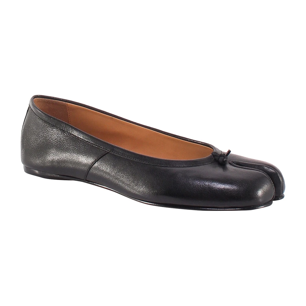 Maison Margiela Luxe Leren Ballerina`s Black Dames