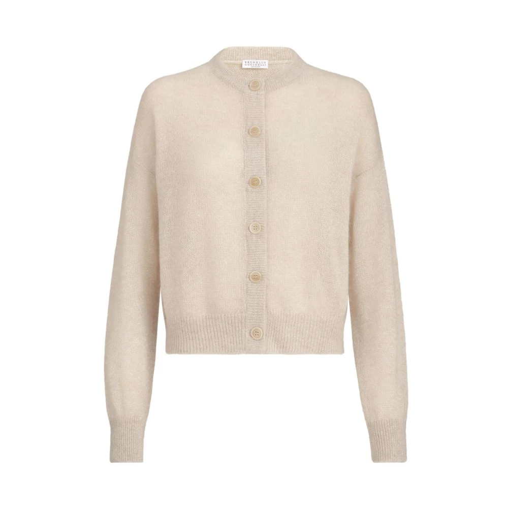 Brunello Cucinelli Cardigans - Female - Cardigans - Beige - L - Knitwear