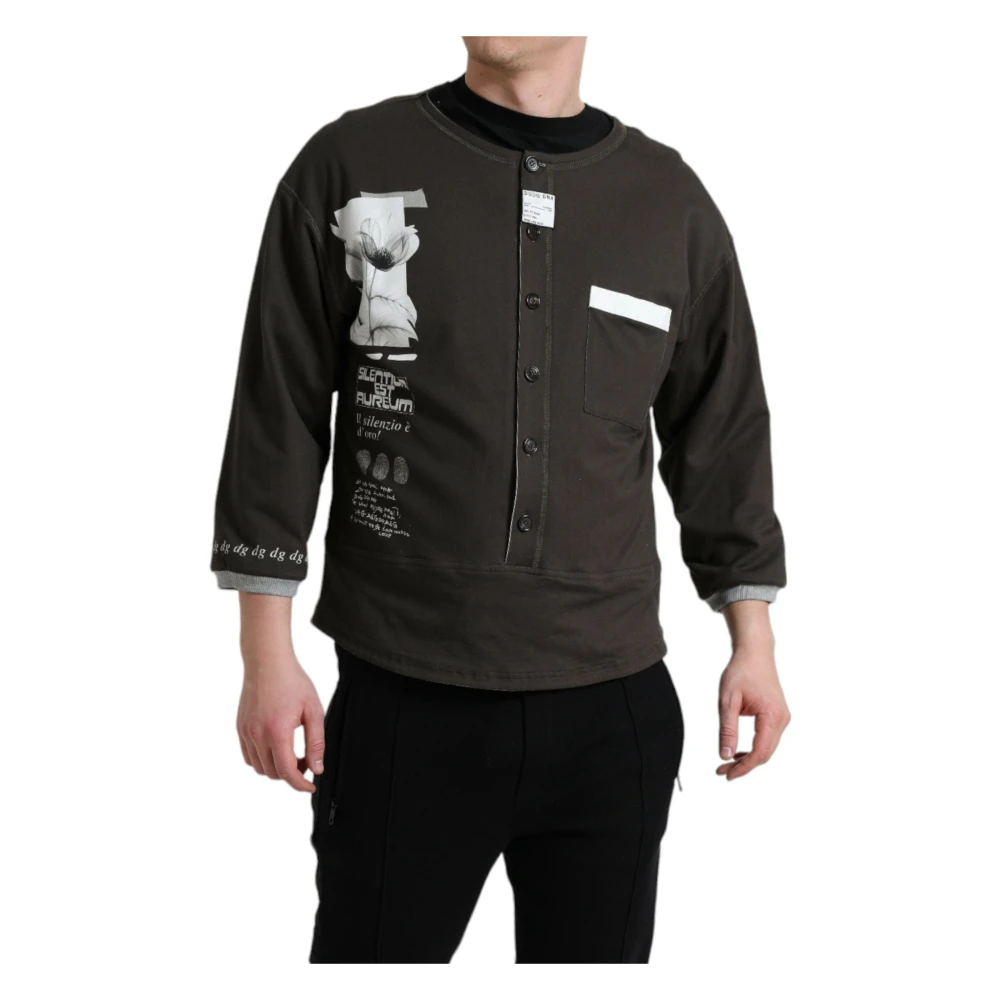 Dolce & Gabbana Elegante katoenen trui Gray Heren