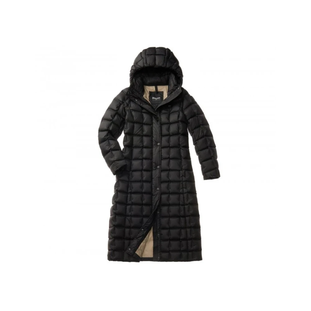 Blauer Lang waterdichte geruite donsjas Black Dames