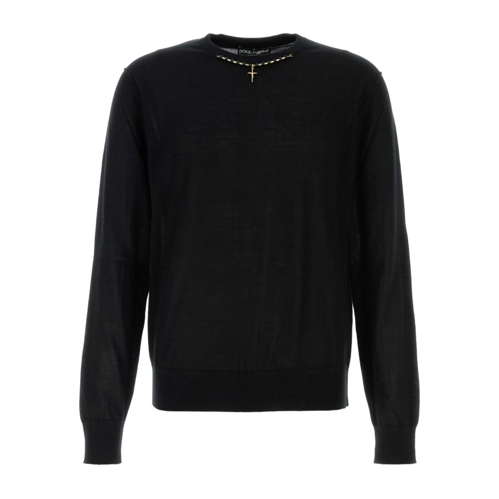 Dolce & Gabbana Men's Black Elegant Cashmere Jumper In - Cashmere Knitwear - L - Knitwear
