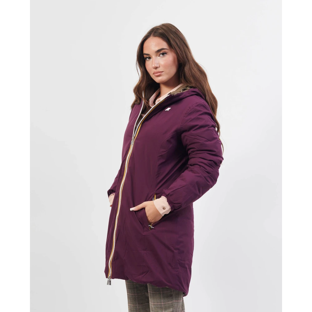K-way Paarse Omkeerbare Driekwart Damesjas Purple Dames