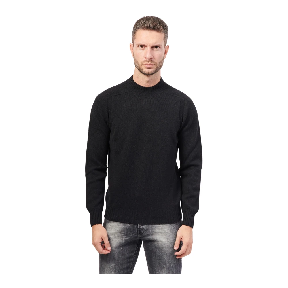 Gran Sasso Zwarte Alpaca Cashmere Trui Black Heren