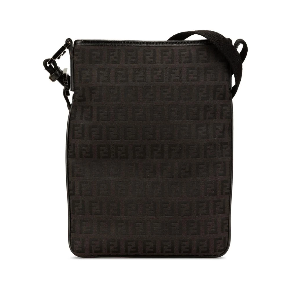 Fendi Vintage Women's Black Pre-Owned Ff Jacquard Crossbody Bag
