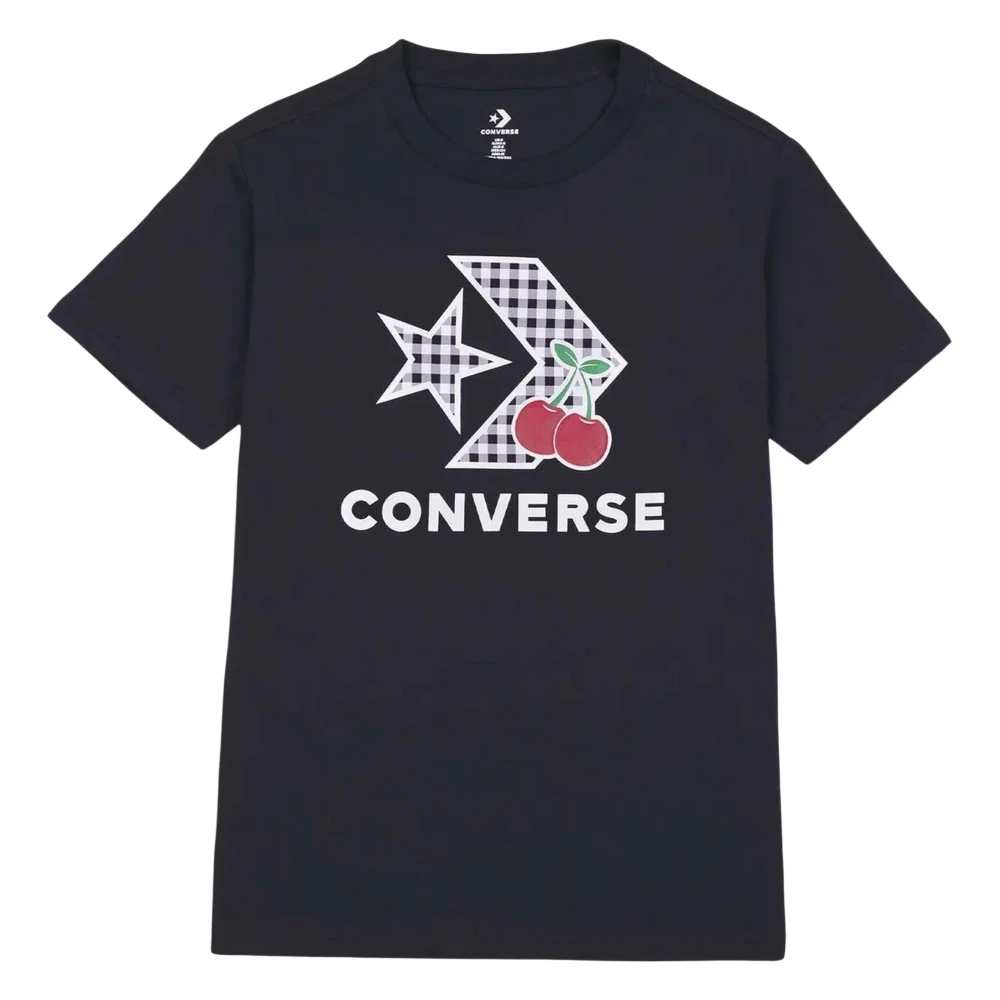 Converse Cherry Star Chevron Infill T-shirt Black Dames