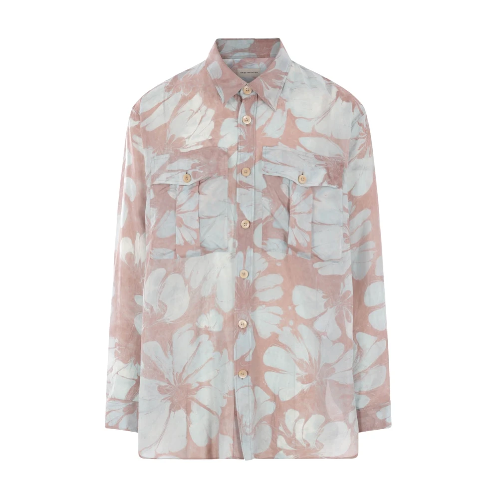 Dries Van Noten Oversized Bloemen Zijden Shirt Multicolor Heren