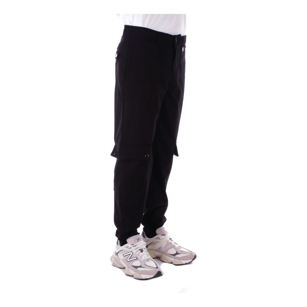 Costume National Zwarte broek met logodecoratie Black Heren