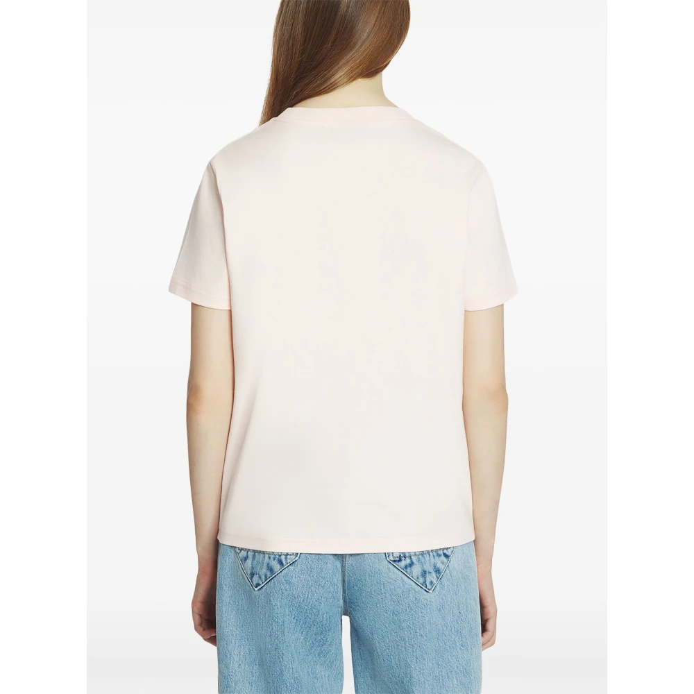 Lanvin Roze Bouclette Script Logo T-Shirt Pink Dames