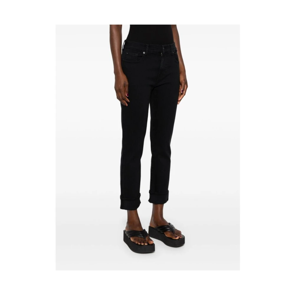 7 For All Mankind Zwarte Skinny Cut Denim Jeans Black Dames