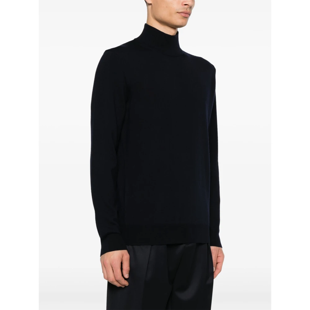Corneliani Wollen Rollneck Sweater Blue Heren