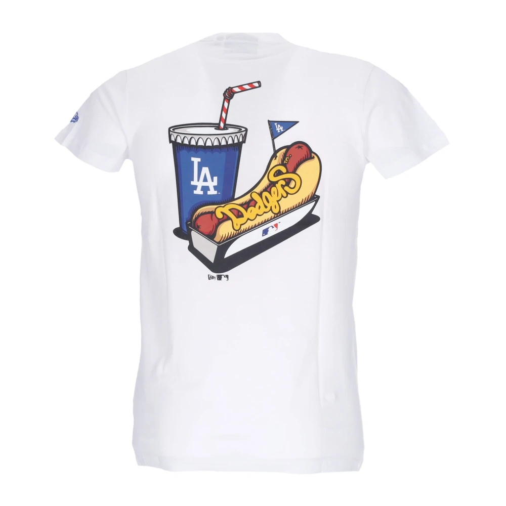 new era Dodgers Stadion Eten Grafisch Tee White Heren