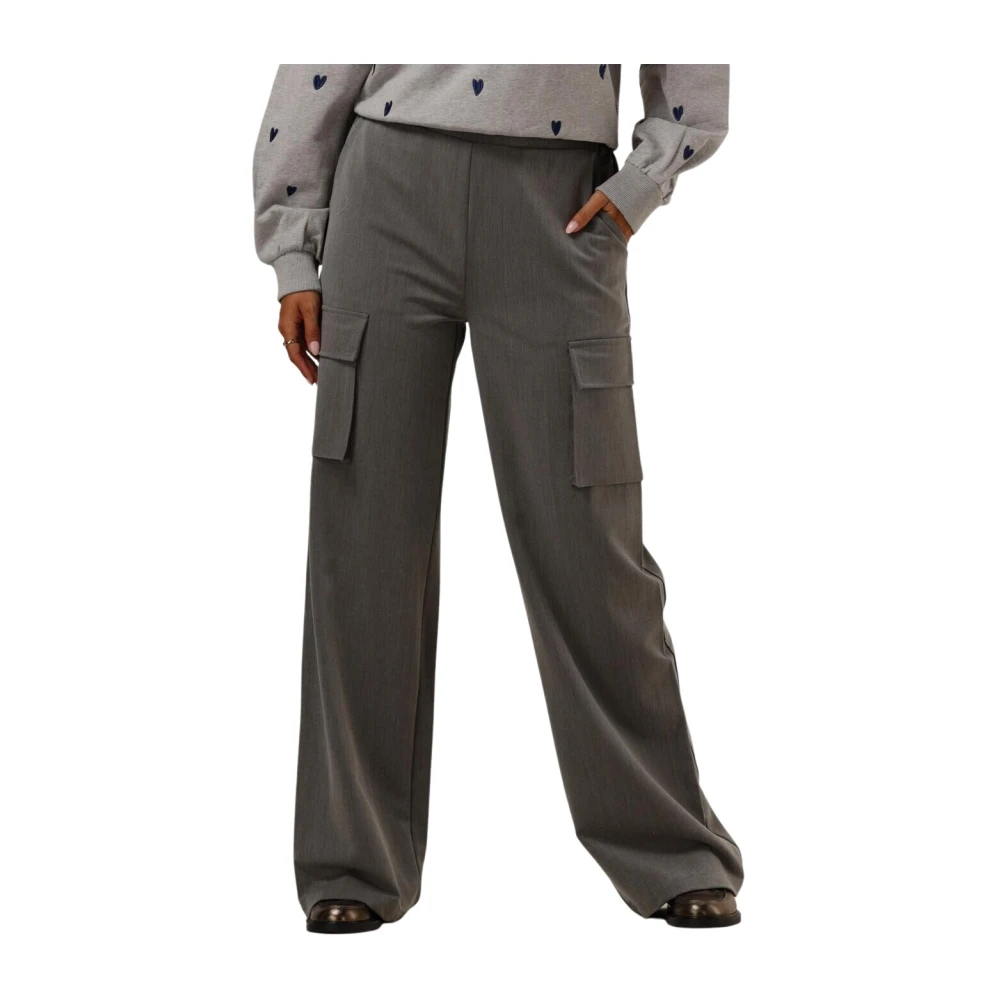 Nukus Grijze Hamburg Broek met Glitter Strepen Gray Dames