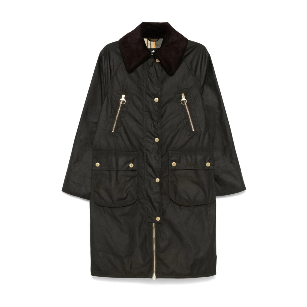 Barbour Groene Ebberston Jas met Gewaxte Voering Green Dames