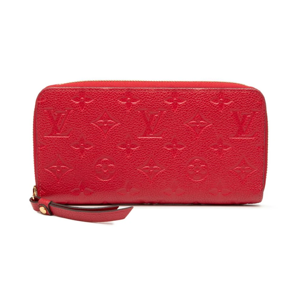 Louis Vuitton Vintage Women's Red Pre-Owned Leather Zip Wallet